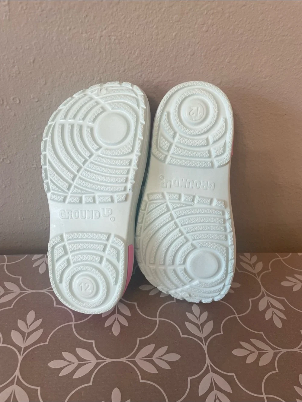 Toddler Girl size 12 Slip on Clogs Light Mint Green with Pink Mermaid Accent
